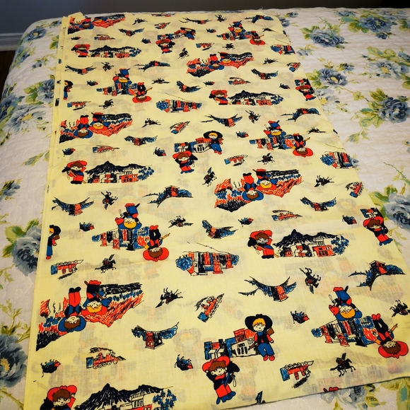 Vintage Unused Cotton Cowboy Fabric ~ 4 Metres - Picture 8 of 14